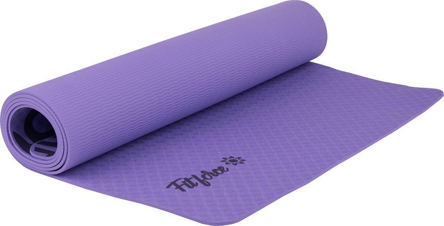 Килимок для йоги та фінтесу YOGA MAT ECO (фіолетовий, 6мм) 1828573974 фото
