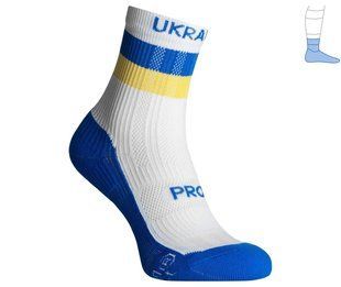 Шкарпетки компресійні літні ShortDry Ultra (синьо-білі з прапором UA, M/40-43) 2697992003 фото