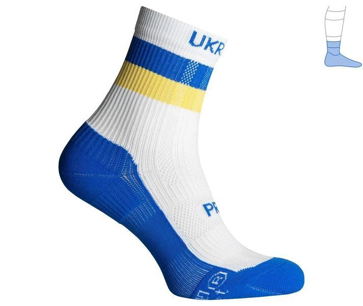 Шкарпетки компресійні літні ShortDry Ultra (синьо-білі з прапором UA, M/40-43) 2697992003 фото
