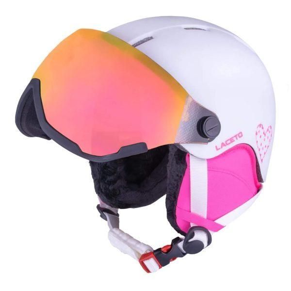 Шолом дитячий лижний з візором Laceto HEART Junior (PINK, S, 50-54см) 2792025405 фото