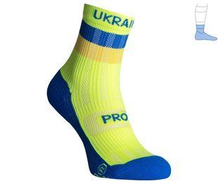 Шкарпетки компресійні літні ShortDry Ultra (синьо-салатові з прапором UA, S/36-39) 2278019719 фото